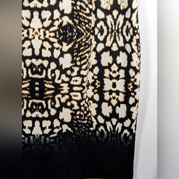 London Times Sleeveless Leopard Print Mini Dress Black Shoulder & Hem Size 6 - Picture 5 of 7